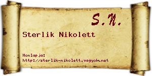 Sterlik Nikolett névjegykártya